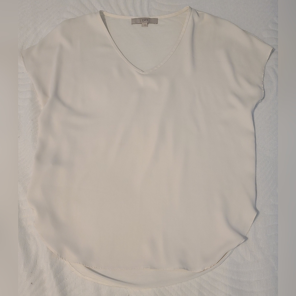 LOFT Soft Cream Short Sleeve Tee